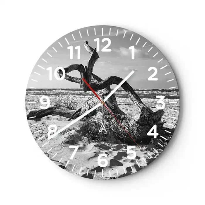Reloj de pared – Reloj de vidrio – Escultura marina – 30×30 cm