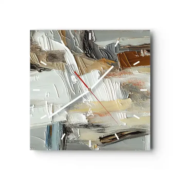 Reloj de pared – Reloj de vidrio – Estratificación de colores – 40×40 cm