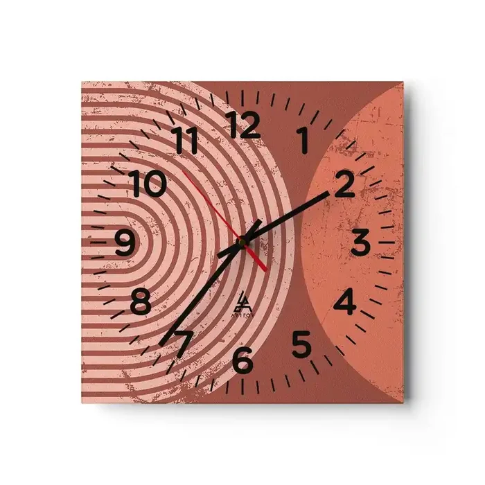 Reloj de pared – Reloj de vidrio – Estrecha relación – 30×30 cm