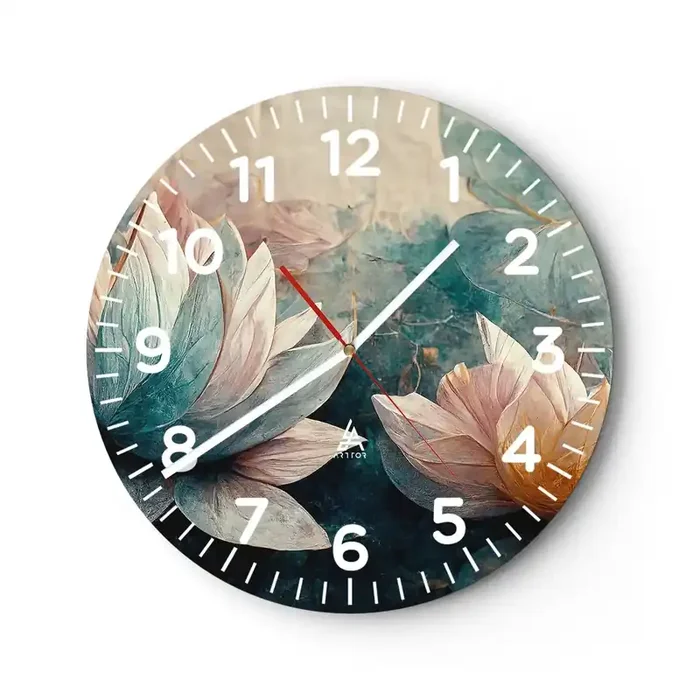 Reloj de pared – Reloj de vidrio – Estrellas de lago – 40×40 cm