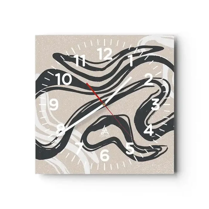 Reloj de pared – Reloj de vidrio – Expresión multiplicada – 40×40 cm
