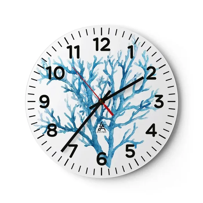 Reloj de pared – Reloj de vidrio – Filigrana marina – 30×30 cm