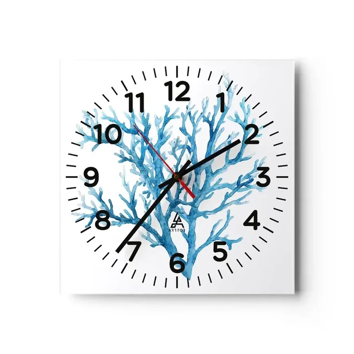 Reloj de pared – Reloj de vidrio – Filigrana marina – 40×40 cm