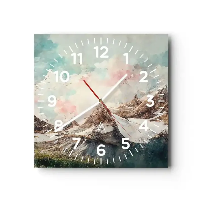 Reloj de pared – Reloj de vidrio – Filos rocosos – 30×30 cm