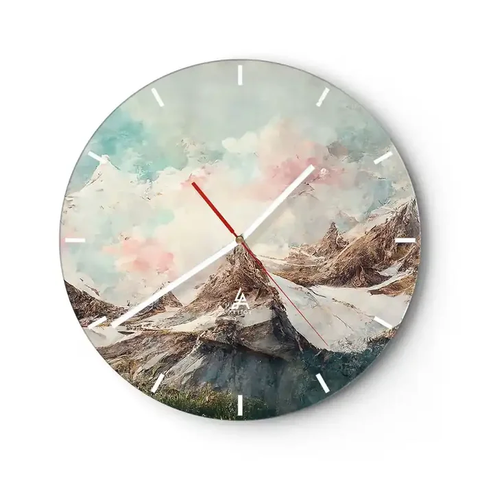Reloj de pared – Reloj de vidrio – Filos rocosos – 40×40 cm