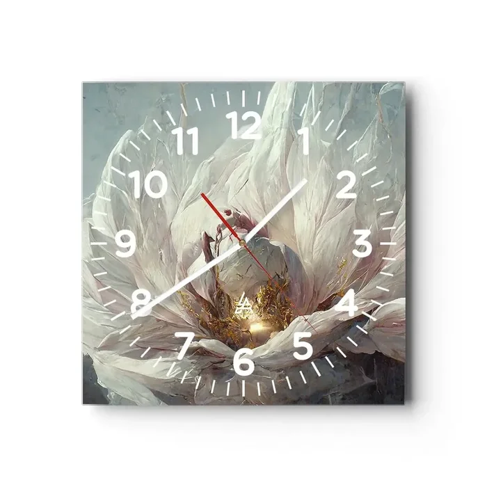 Reloj de pared – Reloj de vidrio – Florece una vez cada cien años – 30×30 cm