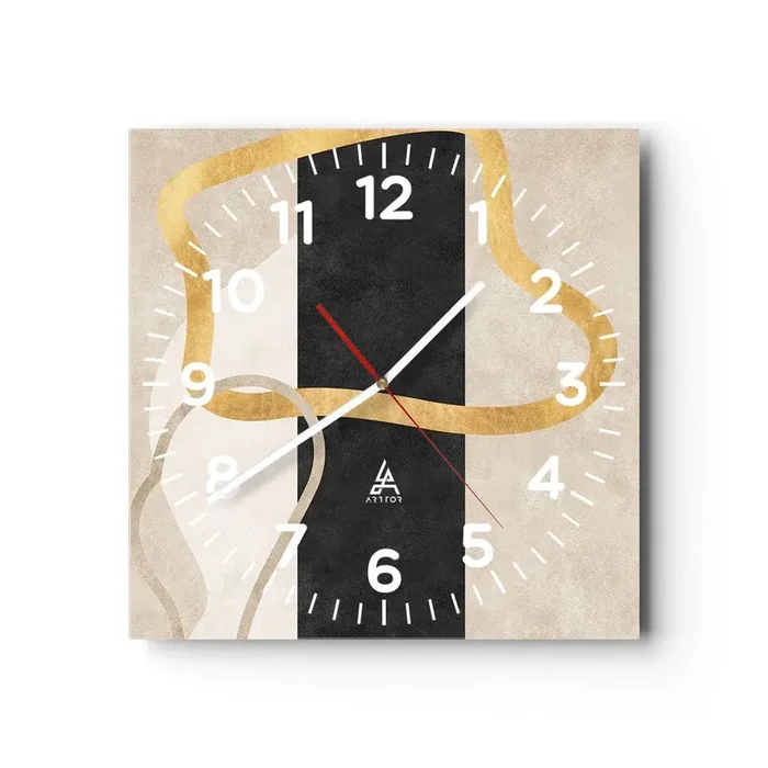 Reloj de pared – Reloj de vidrio – Formas en bucle – 30×30 cm