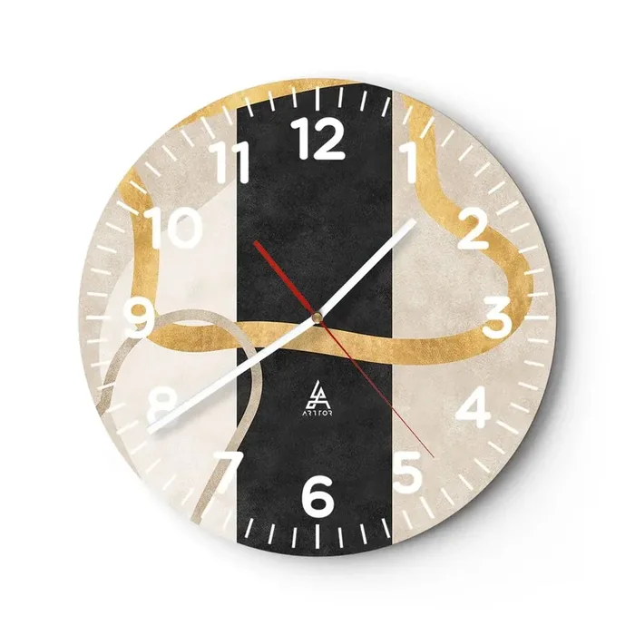 Reloj de pared – Reloj de vidrio – Formas en bucle – 40×40 cm