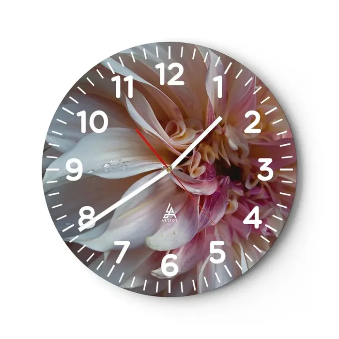 Reloj de pared – Reloj de vidrio – Frescura floreciente – 30×30 cm