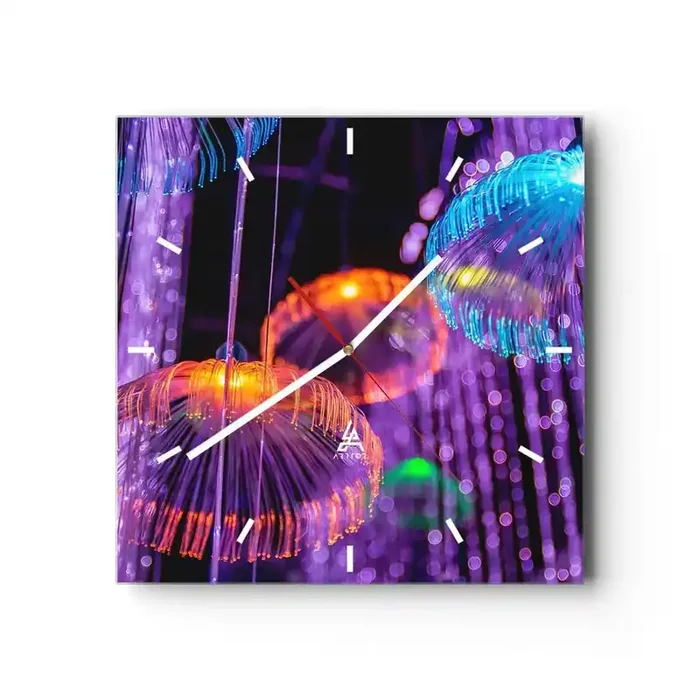 Reloj de pared – Reloj de vidrio – Fuente luminosa – 40×40 cm