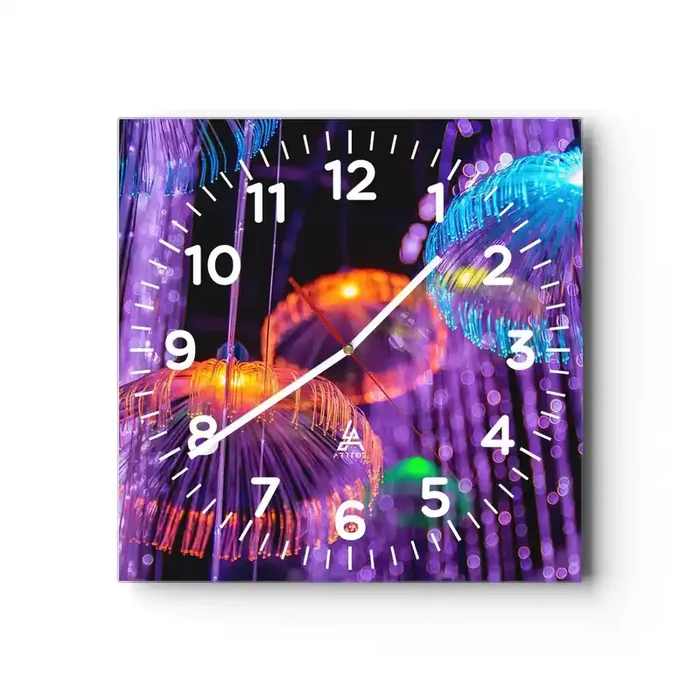 Reloj de pared – Reloj de vidrio – Fuente luminosa – 40×40 cm