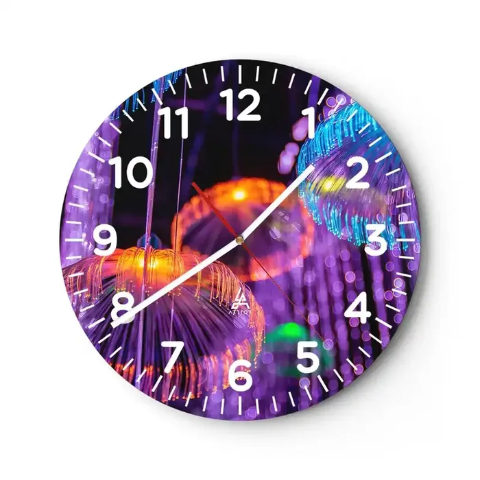Reloj de pared – Reloj de vidrio – Fuente luminosa – 40×40 cm