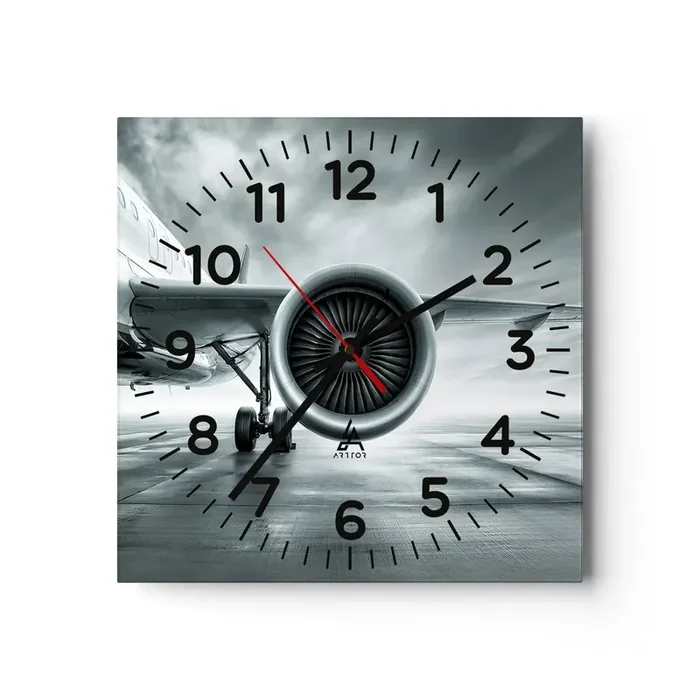 Reloj de pared – Reloj de vidrio – Hay poder – 40×40 cm