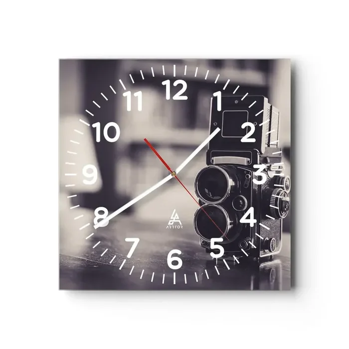 Reloj de pared – Reloj de vidrio – La magia de la fotografía antigua – 30×30 cm