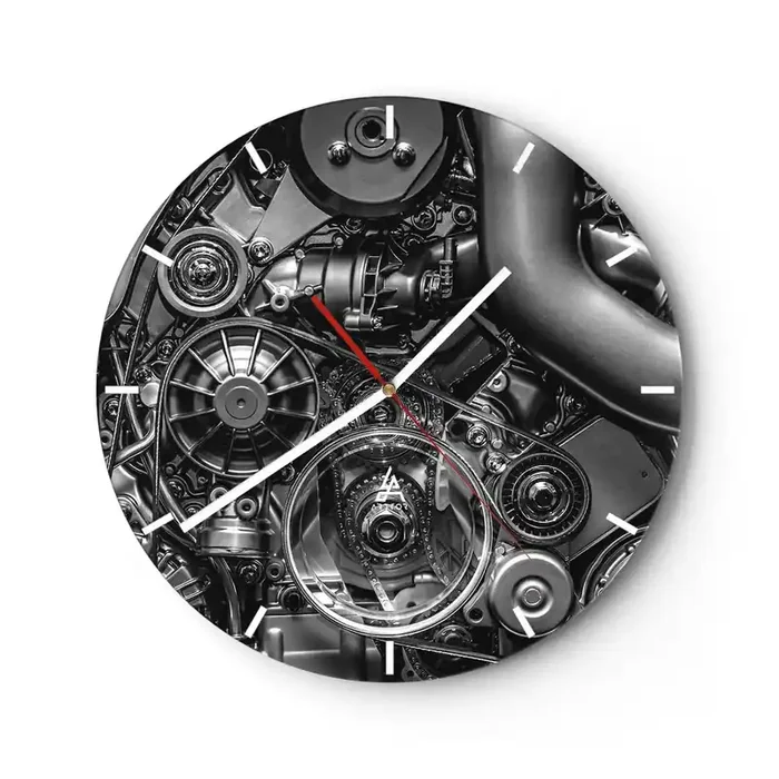 Reloj de pared – Reloj de vidrio – La poesía de la mecánica – 40×40 cm