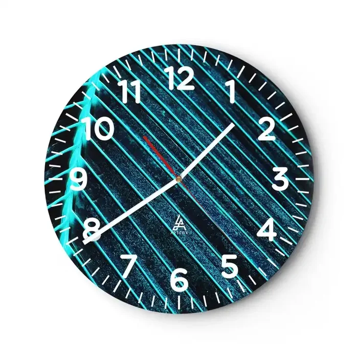 Reloj de pared – Reloj de vidrio – La textura del verde – 30×30 cm
