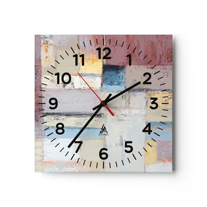 Reloj de pared – Reloj de vidrio – La tranquilidad de la geometría – 30×30 cm