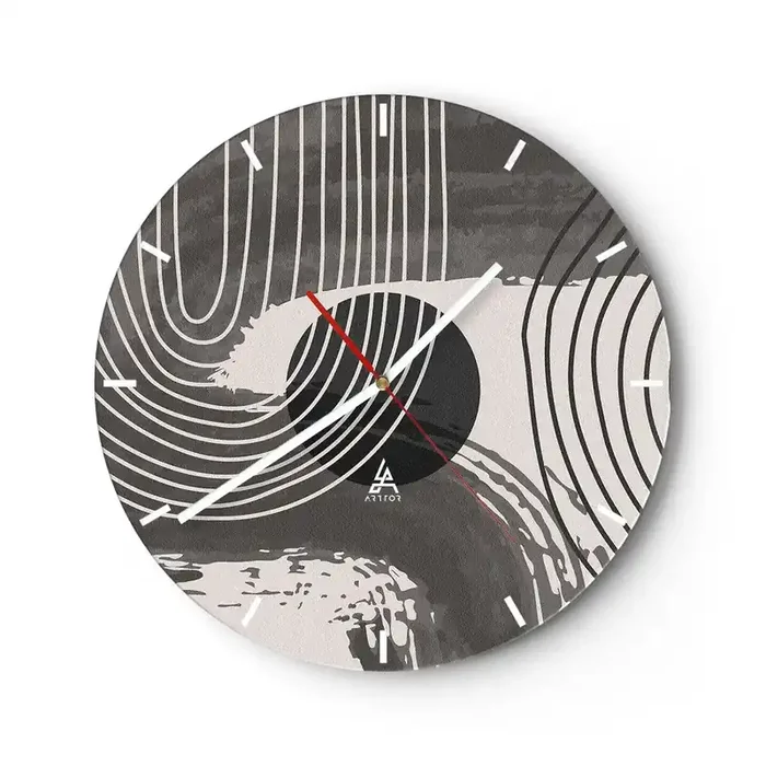 Reloj de pared – Reloj de vidrio – La victoria del óvalo – 40×40 cm