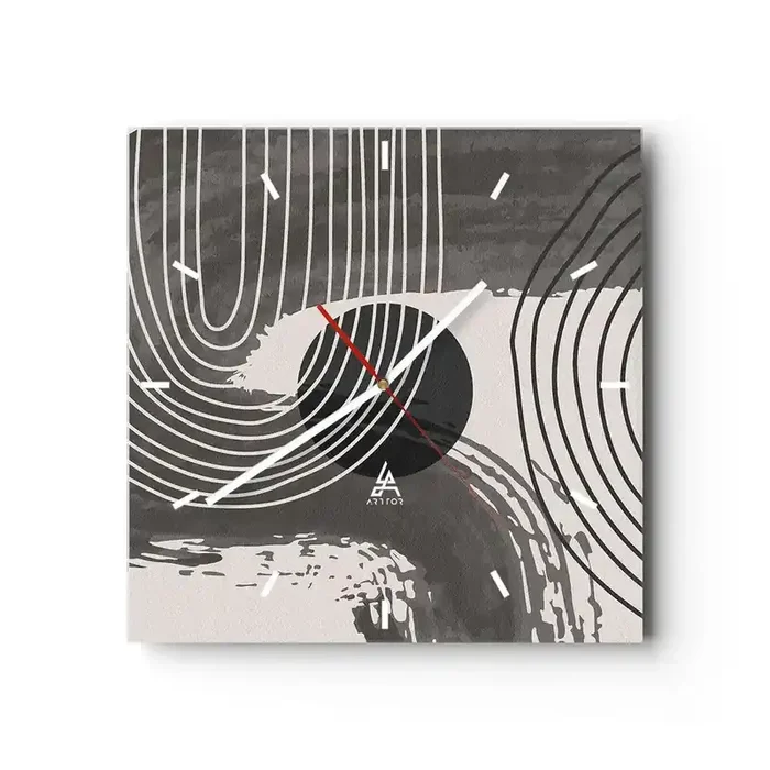 Reloj de pared – Reloj de vidrio – La victoria del óvalo – 40×40 cm