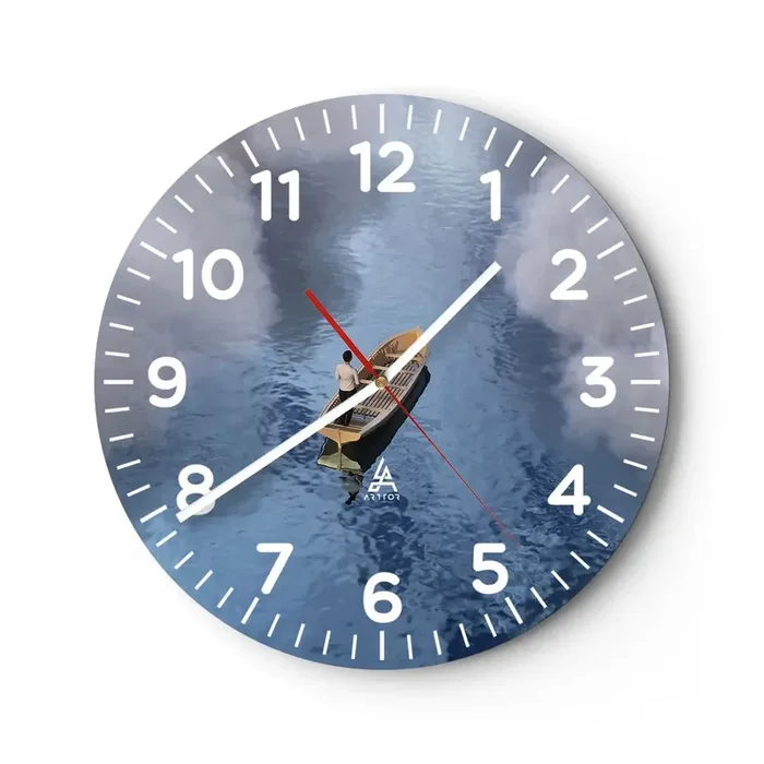 Reloj de pared – Reloj de vidrio – La vida – el viaje – lo desconocido – 30×30 cm