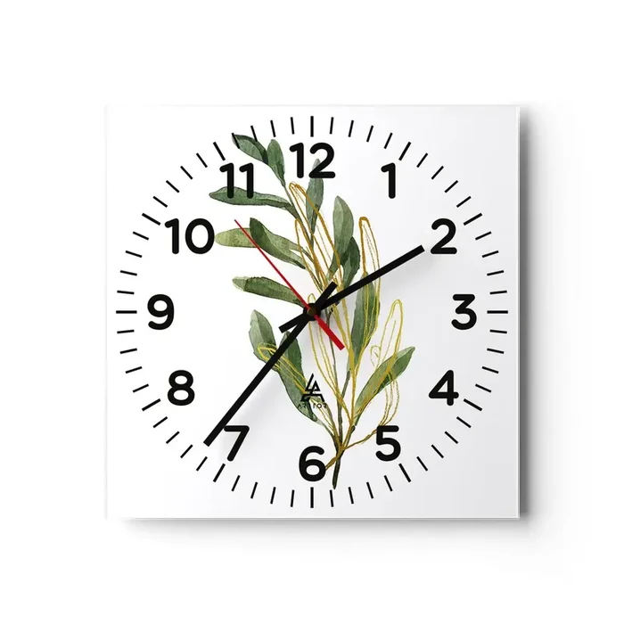 Reloj de pared – Reloj de vidrio – La vida se abre camino – 30×30 cm