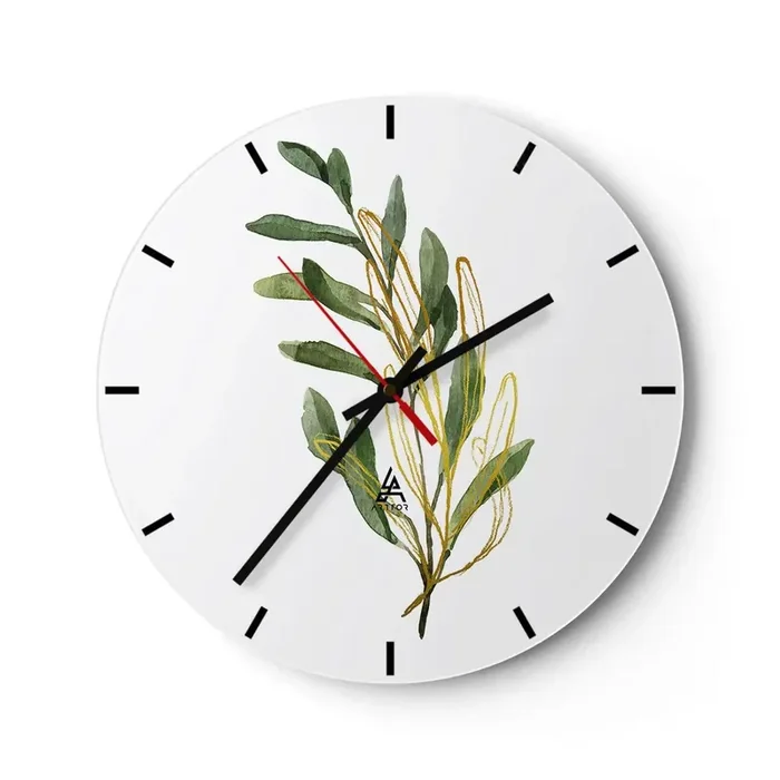 Reloj de pared – Reloj de vidrio – La vida se abre camino – 40×40 cm