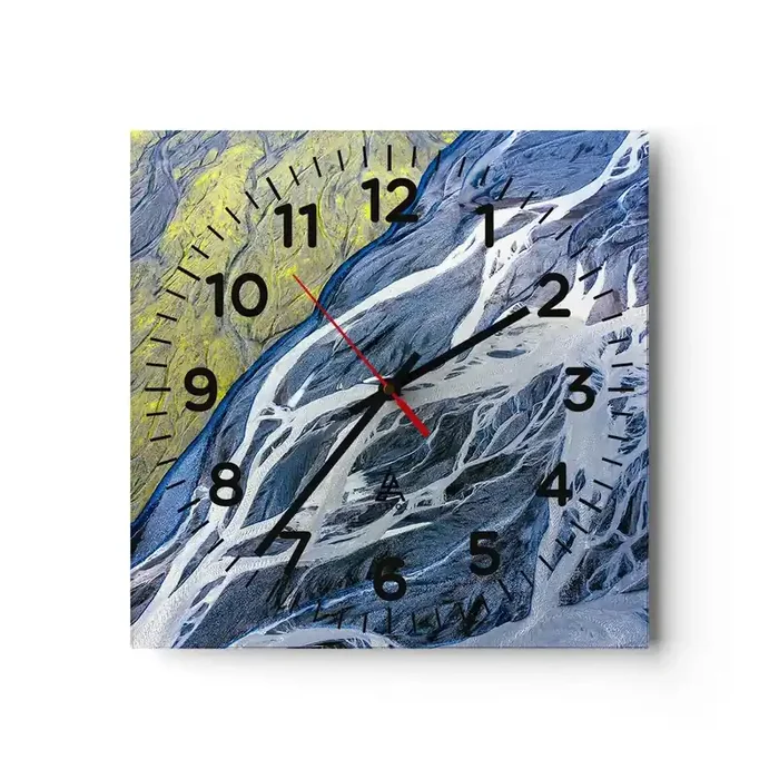 Reloj de pared – Reloj de vidrio – Las pinturas rupestres de la naturaleza – 40×40 cm