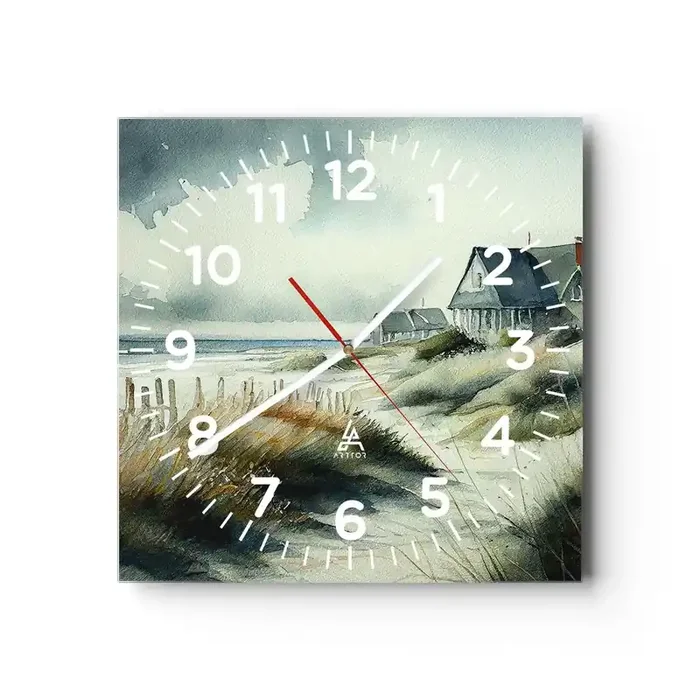 Reloj de pared – Reloj de vidrio – Lejos del bullicio – 40×40 cm