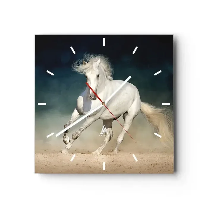 Reloj de pared – Reloj de vidrio – Libertad en estado puro – 40×40 cm