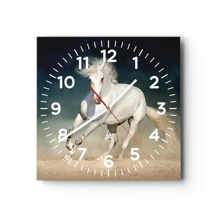 Reloj de pared – Reloj de vidrio – Libertad en estado puro – 40×40 cm