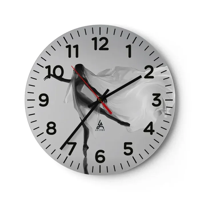 Reloj de pared – Reloj de vidrio – Ligereza y gracia – 30×30 cm