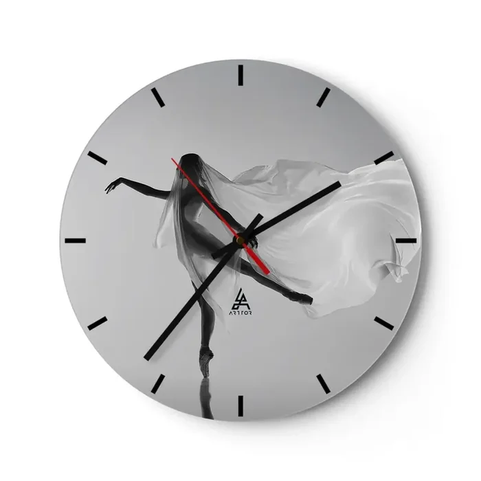 Reloj de pared – Reloj de vidrio – Ligereza y gracia – 40×40 cm