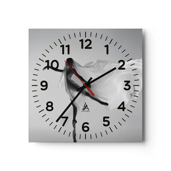 Reloj de pared – Reloj de vidrio – Ligereza y gracia – 40×40 cm