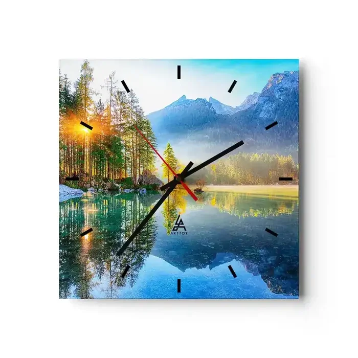 Reloj de pared – Reloj de vidrio – Majestuosidad y dulzura – 40×40 cm