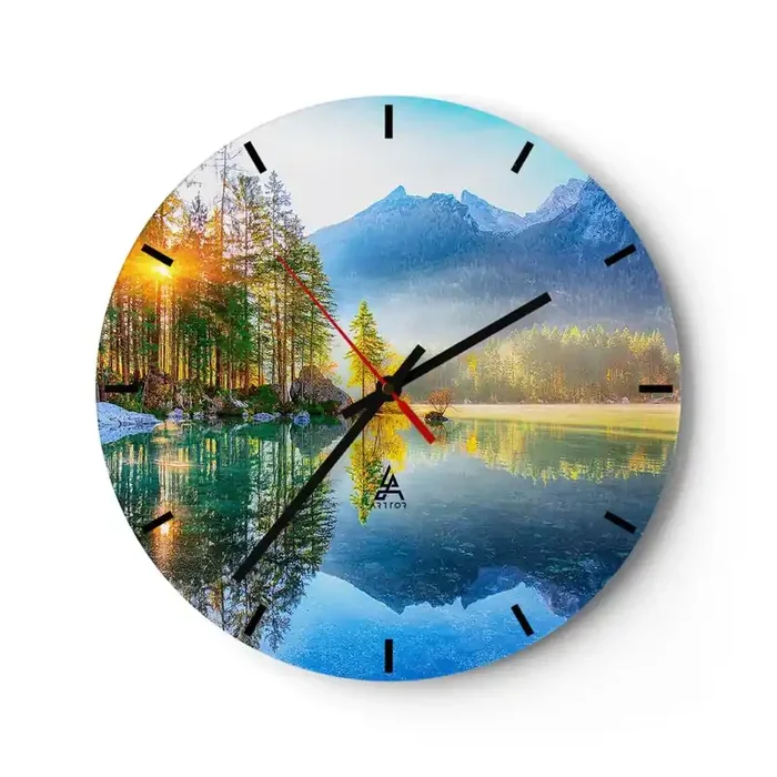 Reloj de pared – Reloj de vidrio – Majestuosidad y dulzura – 40×40 cm
