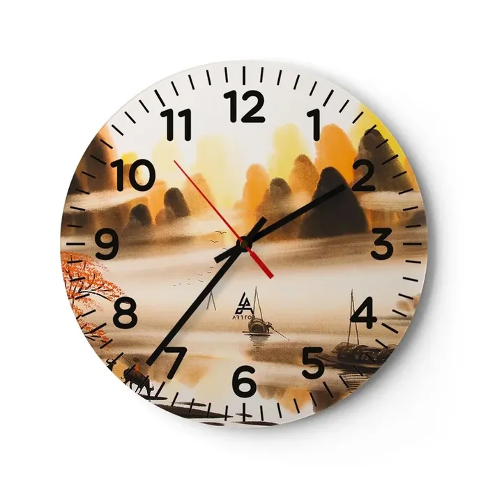 Reloj de pared – Reloj de vidrio – Más allá del Lejano Oriente – 30×30 cm