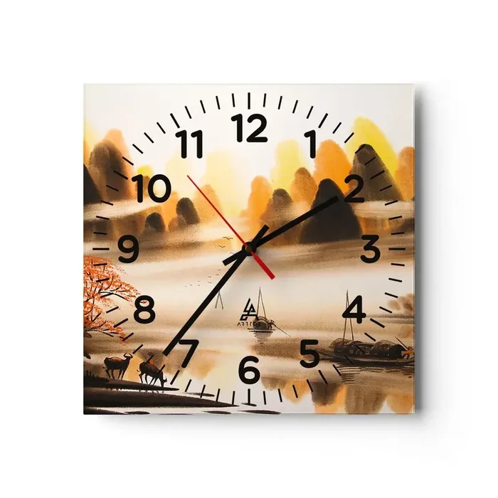 Reloj de pared – Reloj de vidrio – Más allá del Lejano Oriente – 30×30 cm