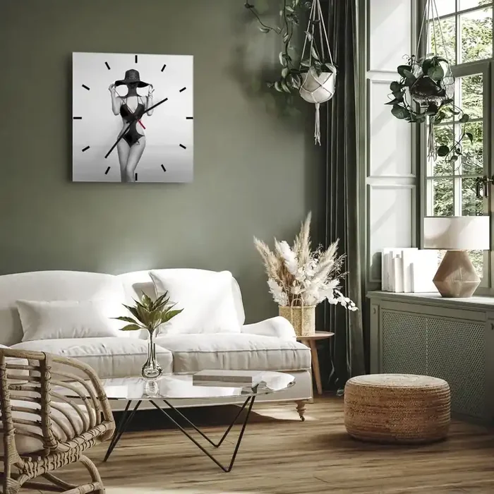 Reloj de pared – Reloj de vidrio – Mi nombre es Elegancia – 30×30 cm