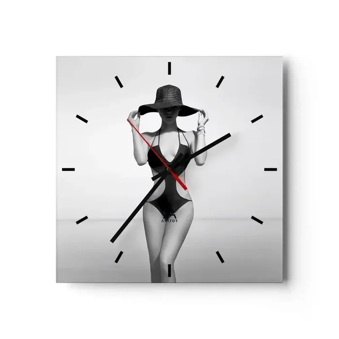 Reloj de pared – Reloj de vidrio – Mi nombre es Elegancia – 40×40 cm