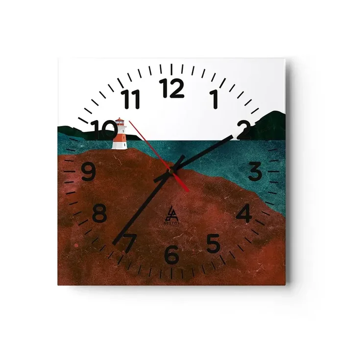 Reloj de pared – Reloj de vidrio – Mirando al mar – 30×30 cm