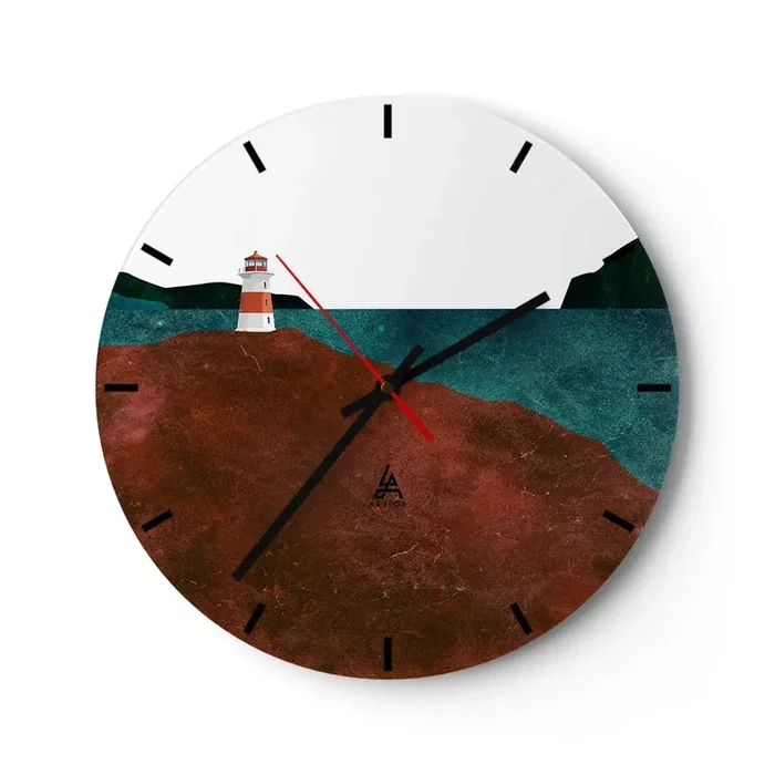 Reloj de pared – Reloj de vidrio – Mirando al mar – 40×40 cm