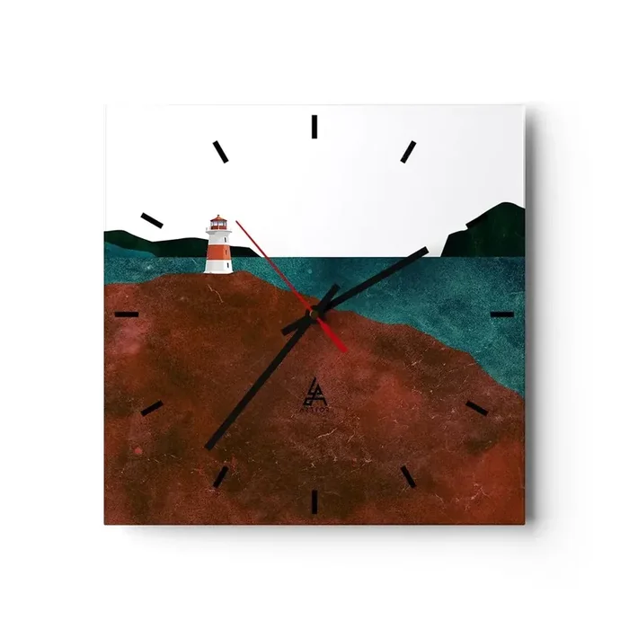 Reloj de pared – Reloj de vidrio – Mirando al mar – 40×40 cm