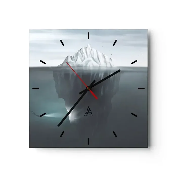 Reloj de pared – Reloj de vidrio – Misterio submarino – 40×40 cm
