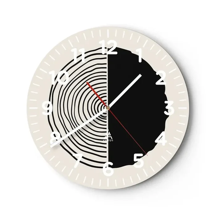 Reloj de pared – Reloj de vidrio – Mitad y mitad – 40×40 cm