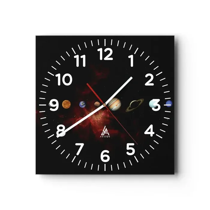 Reloj de pared – Reloj de vidrio – Nuestro barrio – 30×30 cm