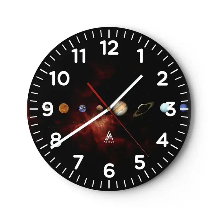 Reloj de pared – Reloj de vidrio – Nuestro barrio – 40×40 cm