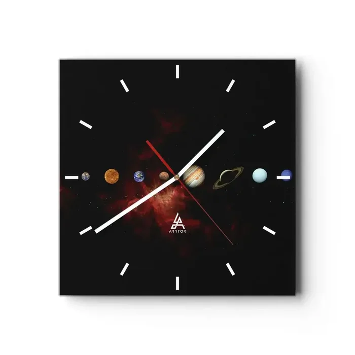 Reloj de pared – Reloj de vidrio – Nuestro barrio – 40×40 cm