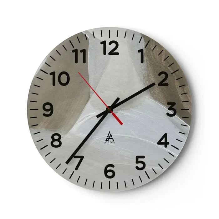Reloj de pared – Reloj de vidrio – Ola de blanco – 40×40 cm