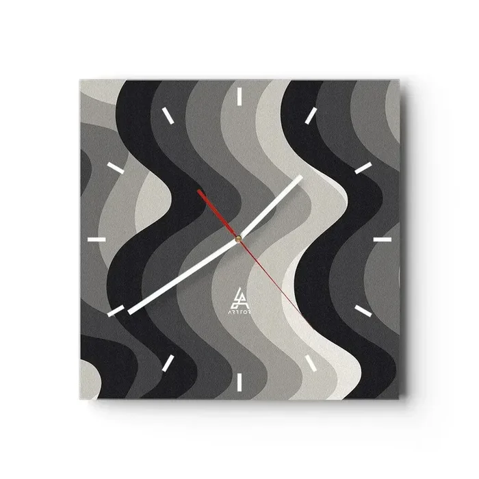 Reloj de pared – Reloj de vidrio – Ola tras ola – 40×40 cm