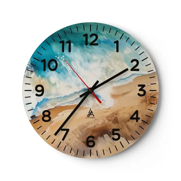 Reloj de pared – Reloj de vidrio – Olas recurrentes – 30×30 cm